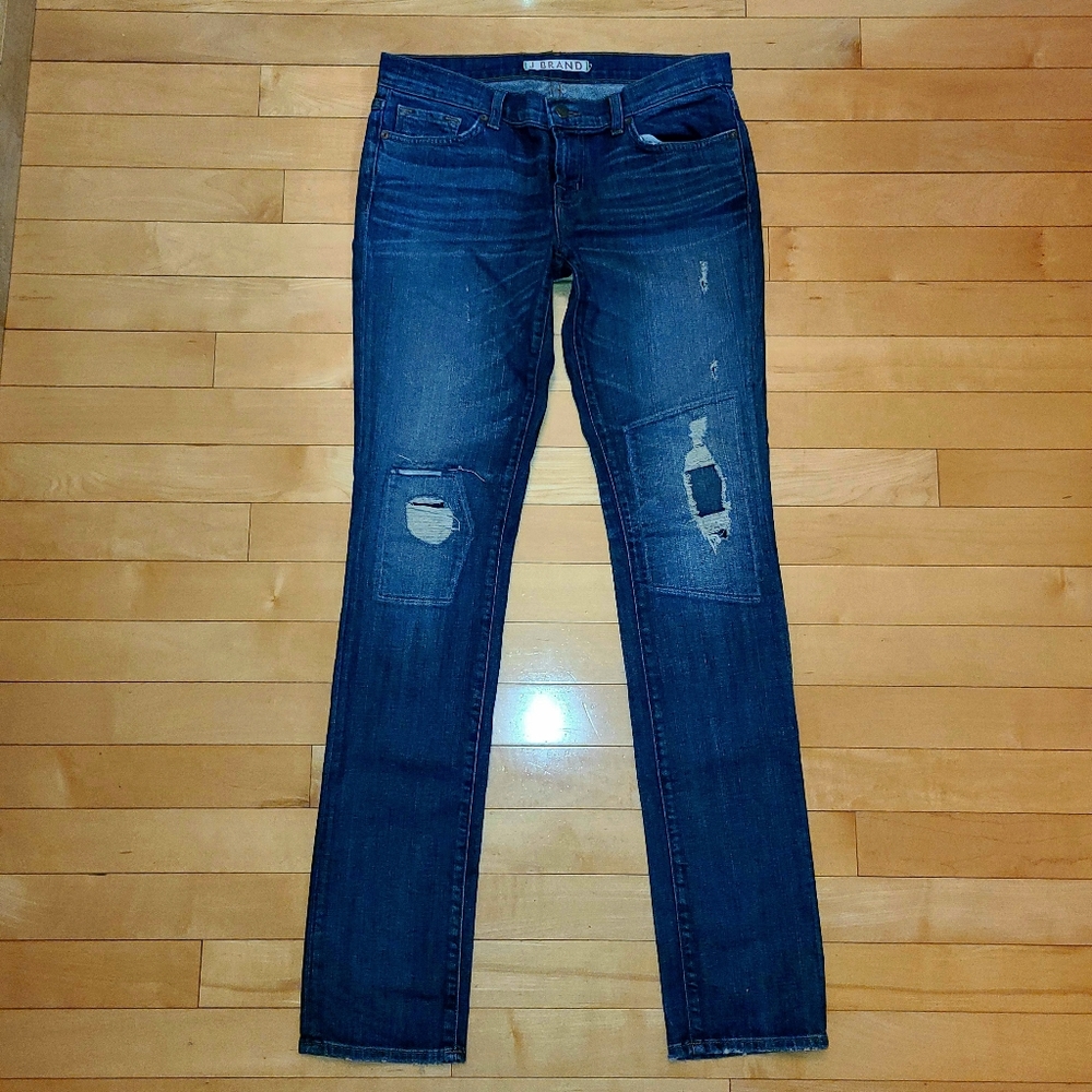 J Brand Distressed Pencil Leg Stretch Jeans 29